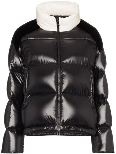 Moncler Chouelle Logo Print Water Resistant Down Puffer Jacket In Black ...