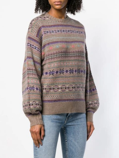 Shop Polo Ralph Lauren Embroidered Christmas Sweater In Neutrals