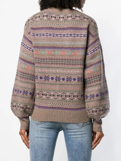 Shop Polo Ralph Lauren Embroidered Christmas Sweater In Neutrals