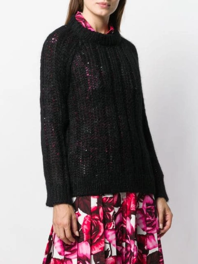 Shop Prada Knitted Jumper In Black