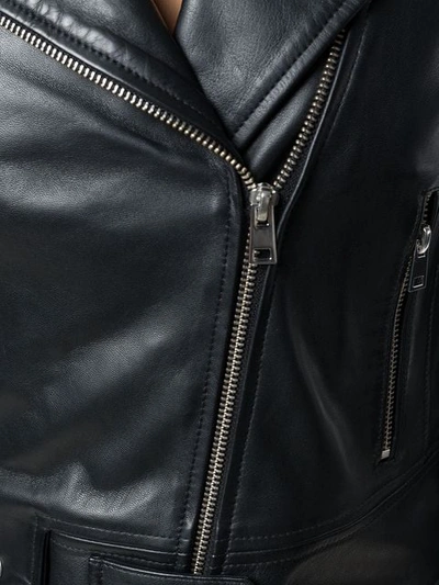 Shop Pinko Fitted Biker Jacket In Black
