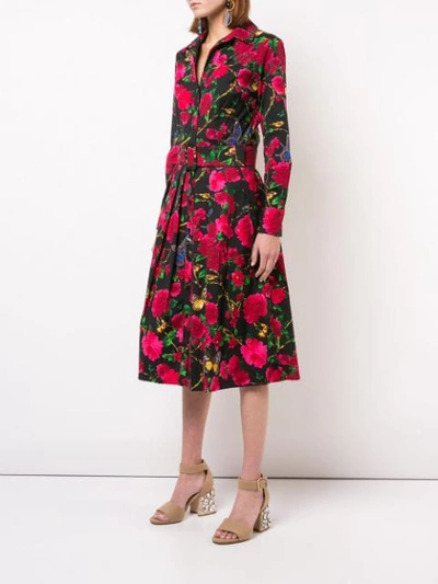 Shop Samantha Sung Printed Midi Dress In Black