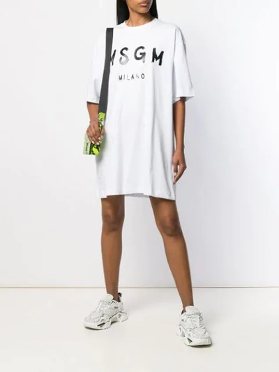 Shop Msgm Logo Print T In White