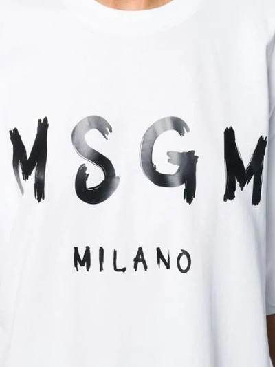 Shop Msgm Logo Print T In White