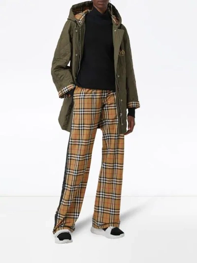 Shop Burberry Vintage Check Drawcord Trousers In Neutrals