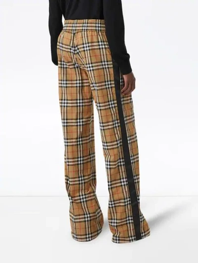 Shop Burberry Vintage Check Drawcord Trousers In Neutrals