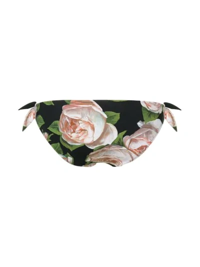 Shop Dolce & Gabbana Floral Bikini Bottoms In Hnt67 Rose Fdo.nero