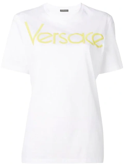 Shop Versace Embroidered Vintage Logo T In White