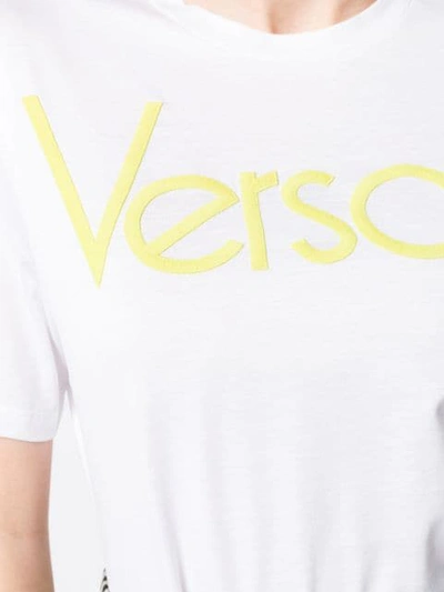 Shop Versace Embroidered Vintage Logo T In White