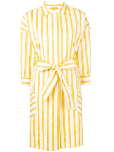 yellow striped shirt dress