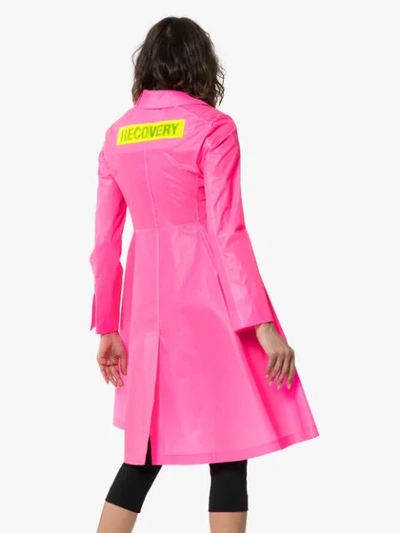 Shop Palm Angels Collared Flared Skirt Windbreaker In Pink
