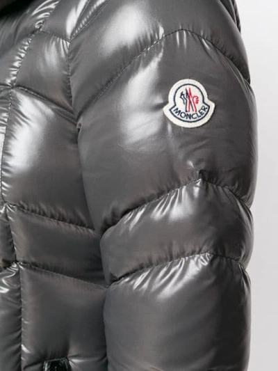 Shop Moncler Down Filled Hooded Puffer Jacket - Grey