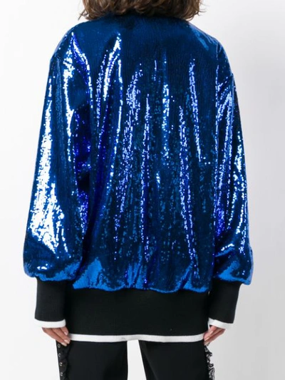 Shop Brognano Sequin Embellished Jacket In Blue