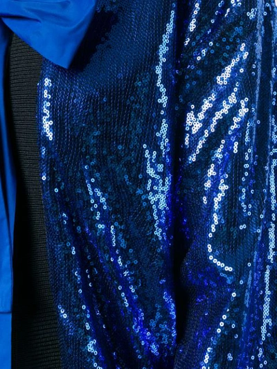 Shop Brognano Sequin Embellished Jacket In Blue