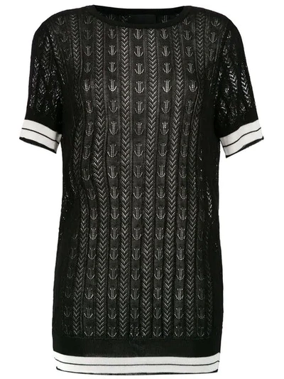 Shop Andrea Bogosian Knit Blouse In Black
