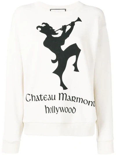 Shop Gucci Chateau Marmont Sweatshirt In White