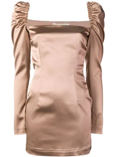 Shop Amen Juliet Sleeves Dress - Neutrals