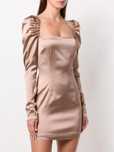 Shop Amen Juliet Sleeves Dress - Neutrals