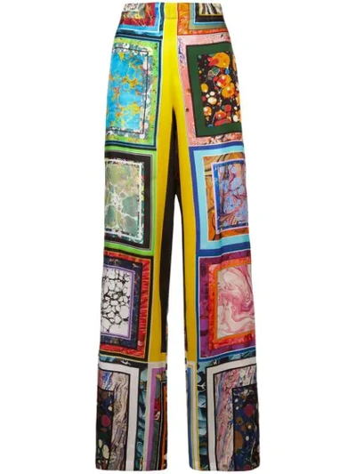 Shop Rosie Assoulin Abstract Print Wide Leg Trousers In Multicolour