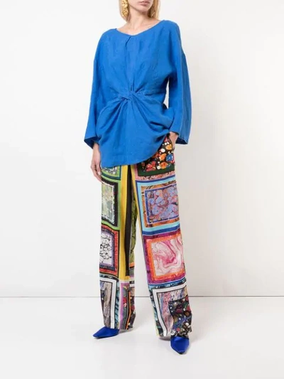 Shop Rosie Assoulin Abstract Print Wide Leg Trousers In Multicolour