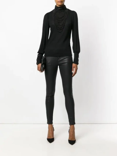 Shop Pierre Balmain Embellished Top In Black