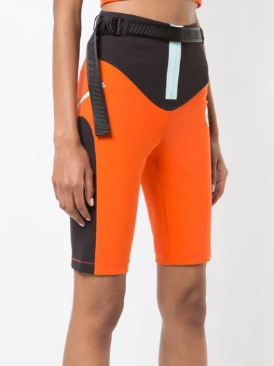 Shop Fenty X Puma Panelled Biker Shorts In Yellow