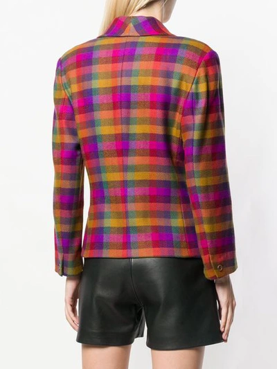 Pre-owned Missoni Single Breasted Check Blazer In Purple