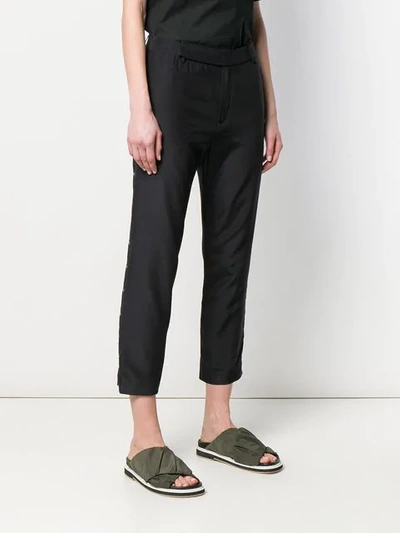 Shop A.f.vandevorst Cropped Silk Trousers In Black
