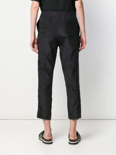 Shop A.f.vandevorst Cropped Silk Trousers In Black