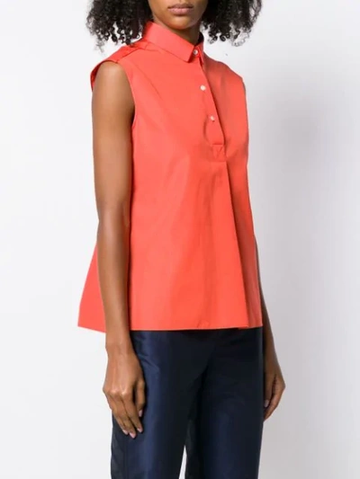 Shop Aspesi Tailored Sleeveless Shirt In Orange