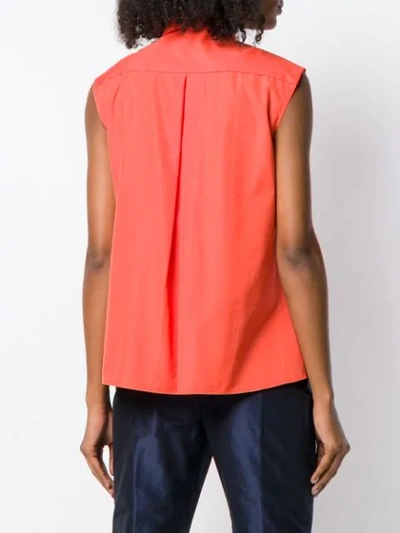 Shop Aspesi Tailored Sleeveless Shirt In Orange