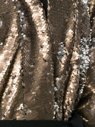 Shop Black Coral Sequin Embellished Belted Jacket In Neutrals