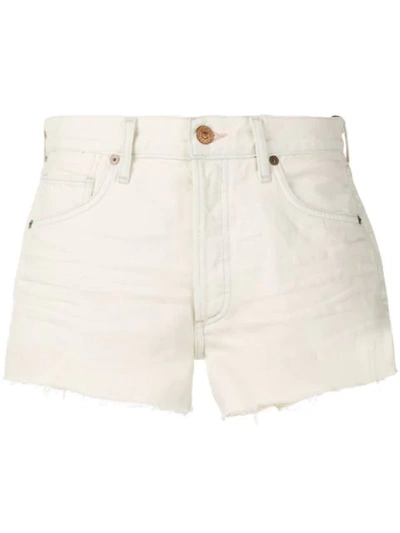 Shop Citizens Of Humanity Frayed Denim Shorts In White