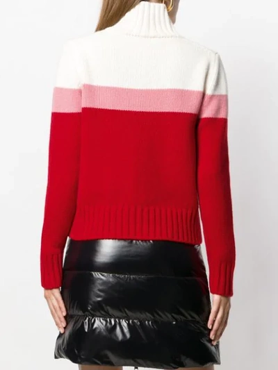 MONCLER ROLL NECK SWEATER - 红色