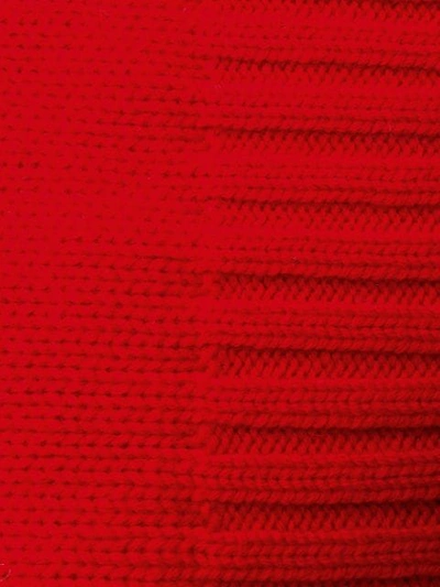 Shop Moncler Logo Intarsia Roll Neck Jumper In Red