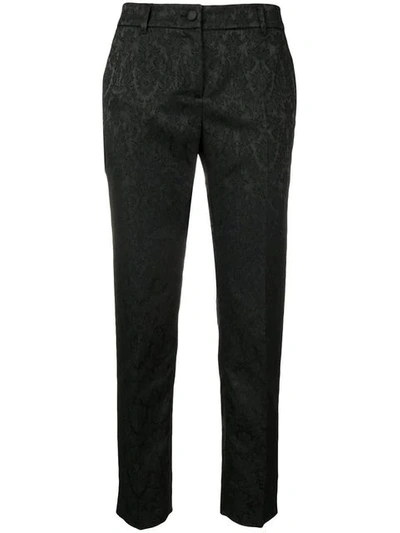 Shop Dolce & Gabbana Jacquard Chino Trousers In Black