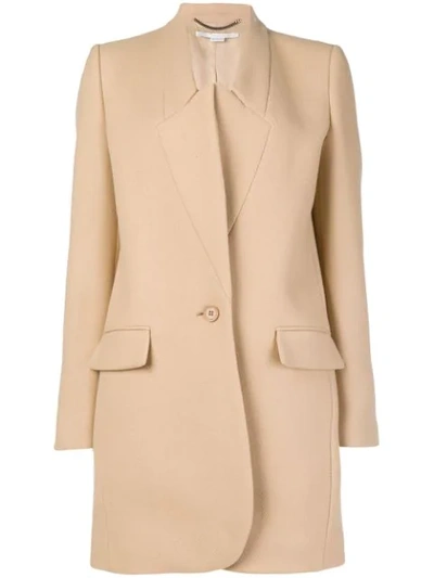 Shop Stella Mccartney Single Breasted Coat In Neutrals