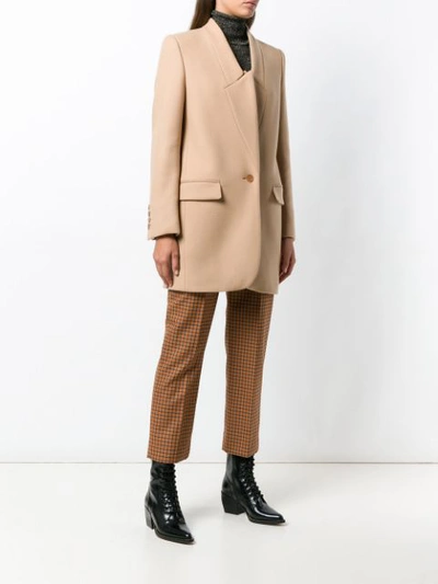 Shop Stella Mccartney Single Breasted Coat In Neutrals