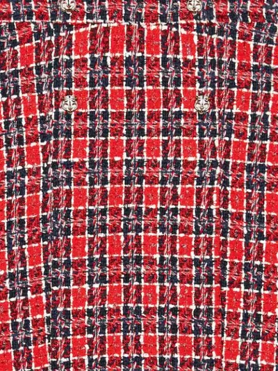 Shop Gucci Tweed Check A-line Skirt In Red