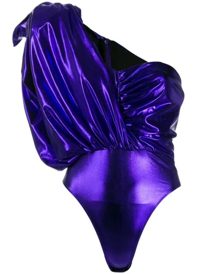 Shop Attico One-shoulder Bodysuit - Purple