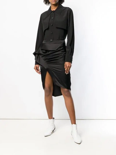 Shop Givenchy Layered Front Shirt In Black
