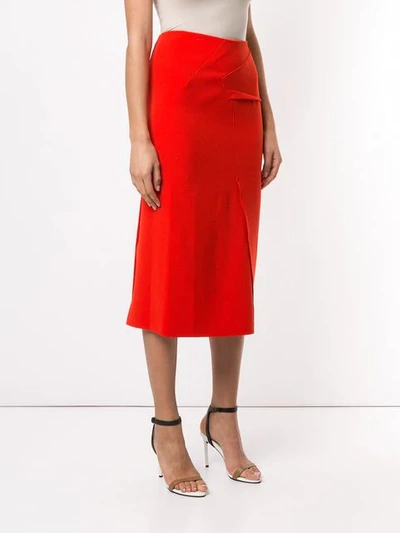 Shop Roland Mouret Abrams Pencil Skirt In Red