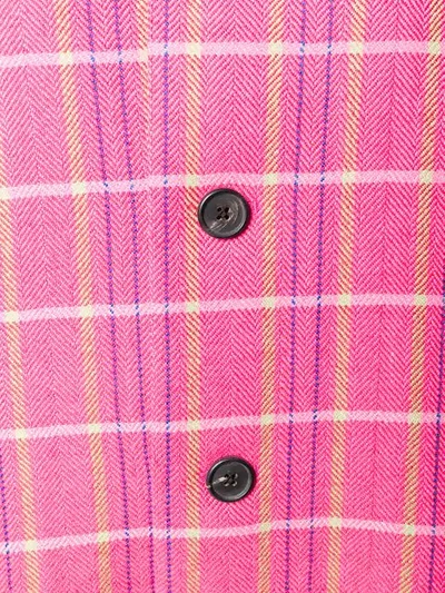 Shop Matthew Adams Dolan Checked Flared Coat In Pink