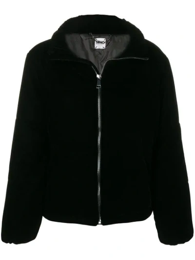 Shop Liu •jo Liu Jo Velvet Puffer Jacket - Black