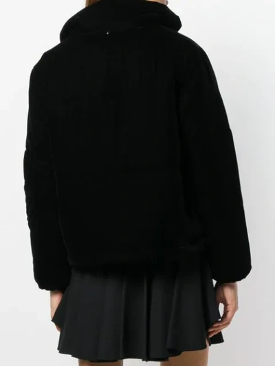 Shop Liu •jo Liu Jo Velvet Puffer Jacket - Black