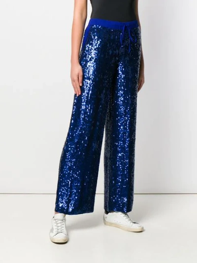 Shop P.a.r.o.s.h Sequinned Trousers In Blue