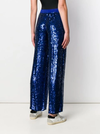 Shop P.a.r.o.s.h Sequinned Trousers In Blue