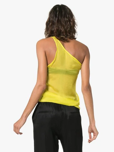 Shop Supriya Lele Off-shoulder Silk Sheer Top In Yellow