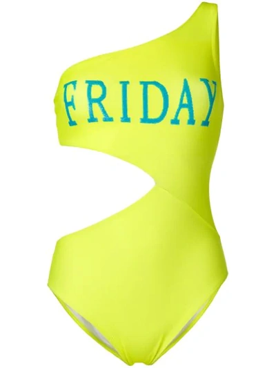 Shop Alberta Ferretti 'friday' Swimsuit In Yellow