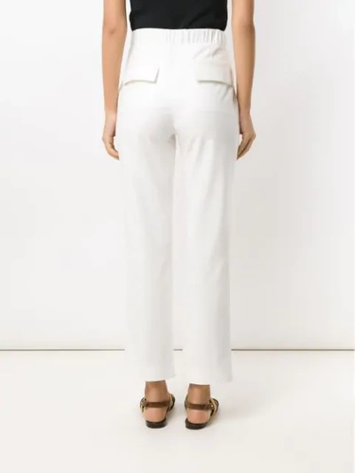 Shop Egrey Straight Fit Trousers In White